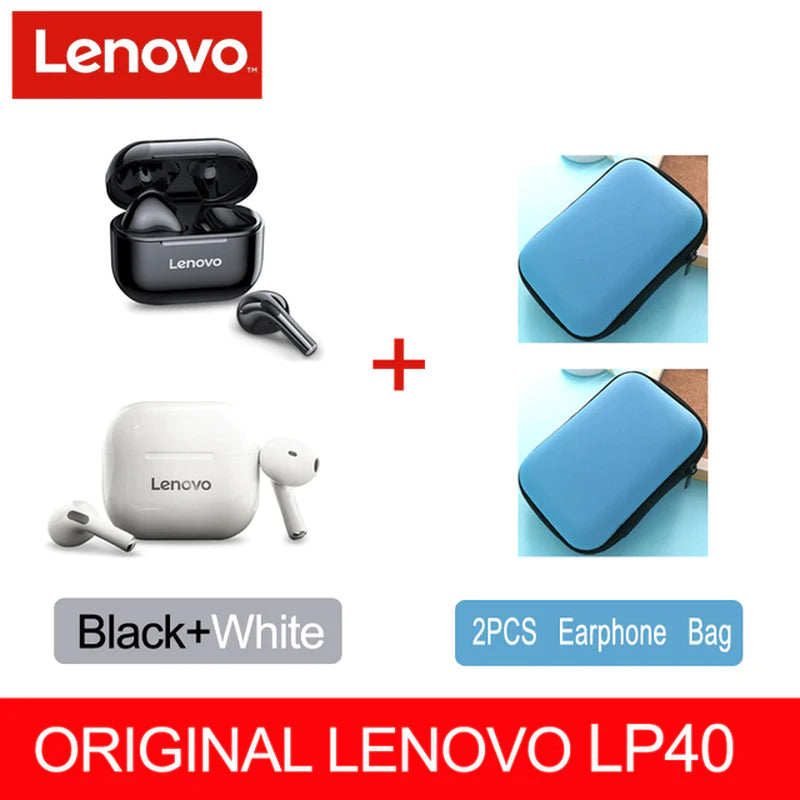 Auriculares Lenovo LP40 TWS – Inalámbricos, Estéreo, Graves Potentes y Larga Duración