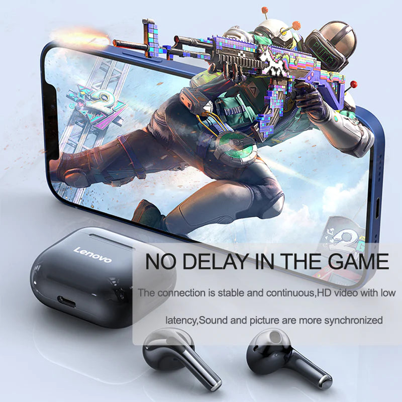 Auriculares Lenovo LP40 TWS – Inalámbricos, Estéreo, Graves Potentes y Larga Duración