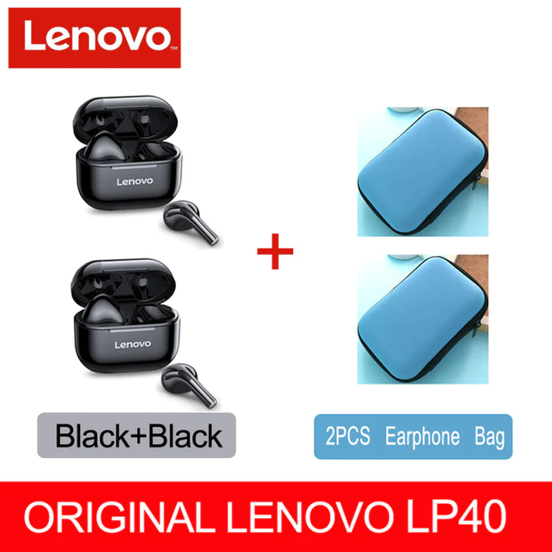 Auriculares Lenovo LP40 TWS – Inalámbricos, Estéreo, Graves Potentes y Larga Duración