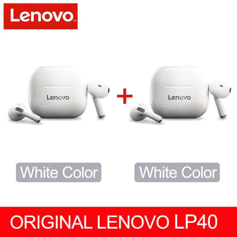 Auriculares Lenovo LP40 TWS – Inalámbricos, Estéreo, Graves Potentes y Larga Duración