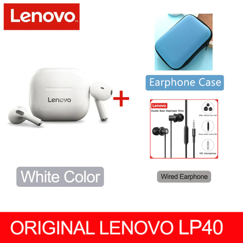 Auriculares Lenovo LP40 TWS – Inalámbricos, Estéreo, Graves Potentes y Larga Duración