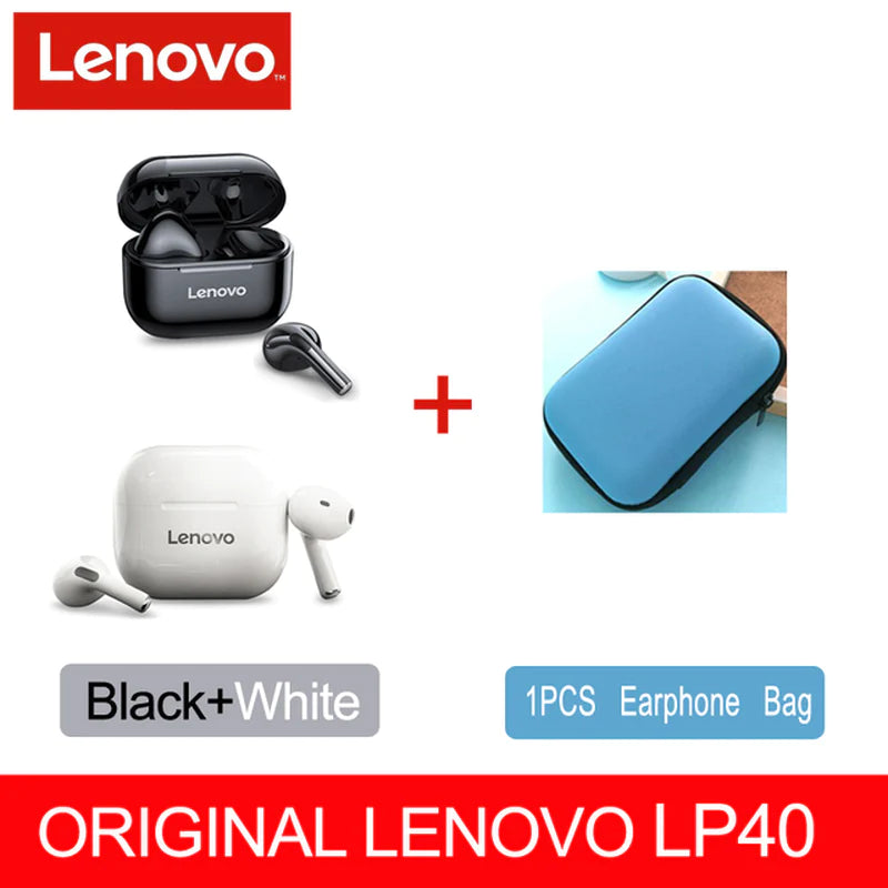 Auriculares Lenovo LP40 TWS – Inalámbricos, Estéreo, Graves Potentes y Larga Duración