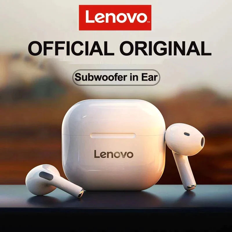 Auriculares Lenovo LP40 TWS – Inalámbricos, Estéreo, Graves Potentes y Larga Duración