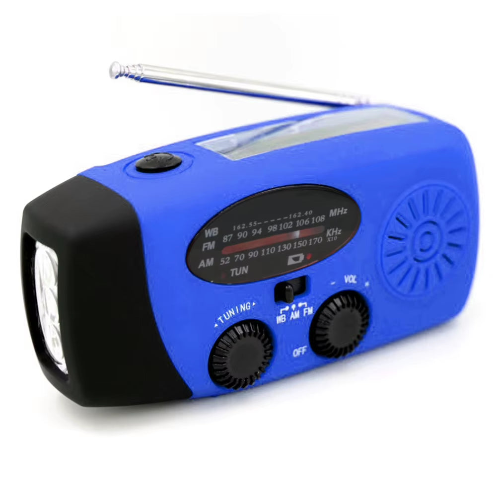 12000Mah Emergency Radio Multifunction Radio Hand Crank Solar AM/FM/NOAA Weather Radios with LED Flashlight Power Bank Charger