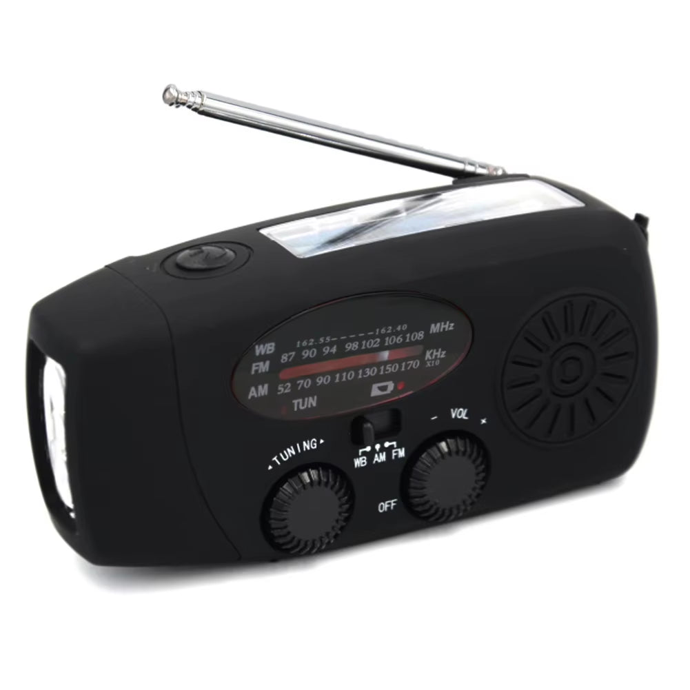 12000Mah Emergency Radio Multifunction Radio Hand Crank Solar AM/FM/NOAA Weather Radios with LED Flashlight Power Bank Charger