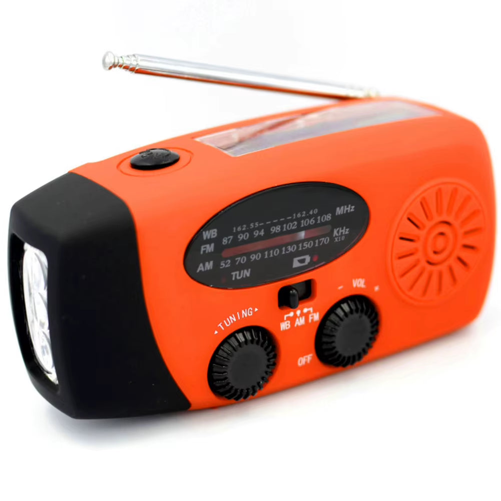 12000Mah Emergency Radio Multifunction Radio Hand Crank Solar AM/FM/NOAA Weather Radios with LED Flashlight Power Bank Charger