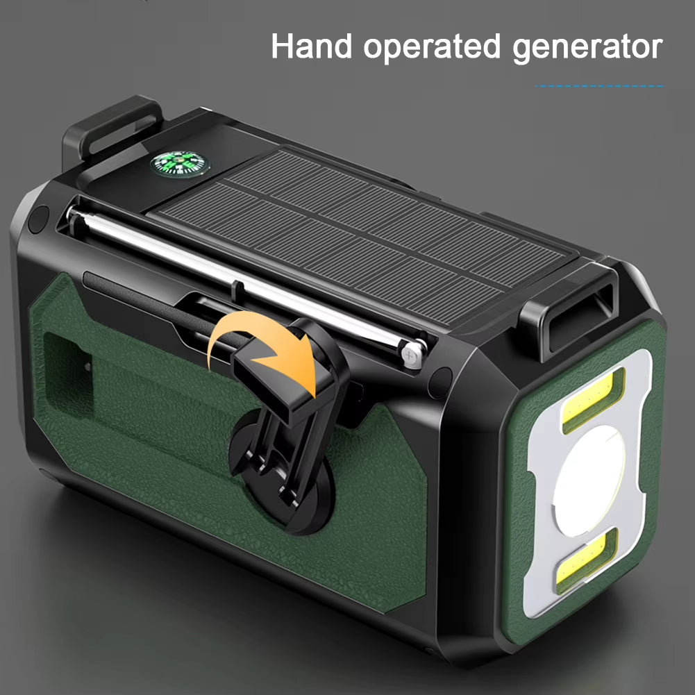 12000Mah Emergency Radio Multifunction Radio Hand Crank Solar AM/FM/NOAA Weather Radios with LED Flashlight Power Bank Charger