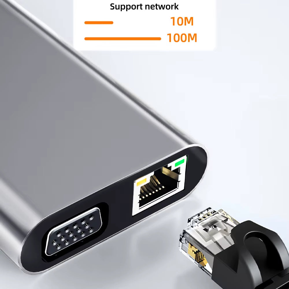 11-in-1 USB-C Hub with 4K 30Hz HDMI, USB 3.0 Adapter, and 87W Power Delivery for MacBook Pro and Air