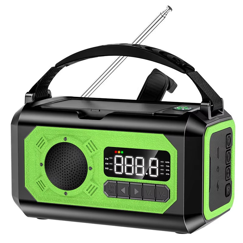 12000Mah Emergency Radio Multifunction Radio Hand Crank Solar AM/FM/NOAA Weather Radios with LED Flashlight Power Bank Charger