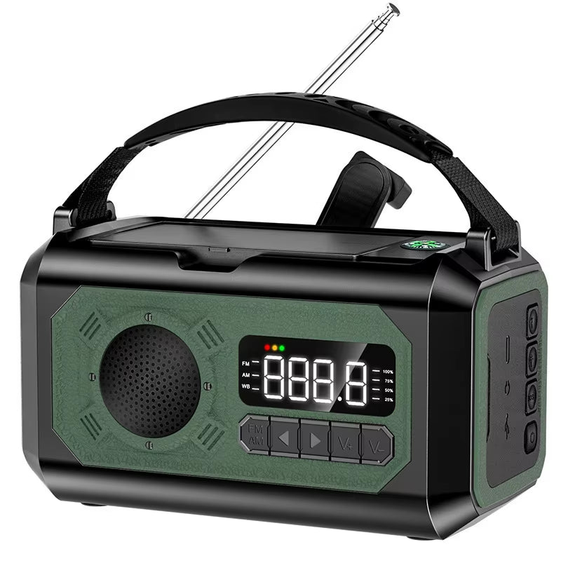 12000Mah Emergency Radio Multifunction Radio Hand Crank Solar AM/FM/NOAA Weather Radios with LED Flashlight Power Bank Charger