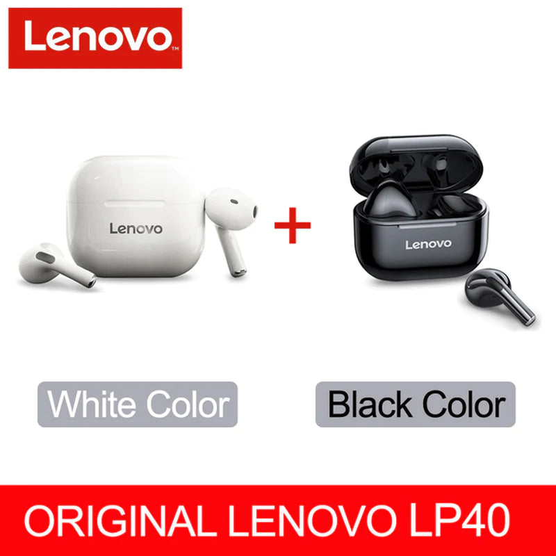 Auriculares Lenovo LP40 TWS – Inalámbricos, Estéreo, Graves Potentes y Larga Duración