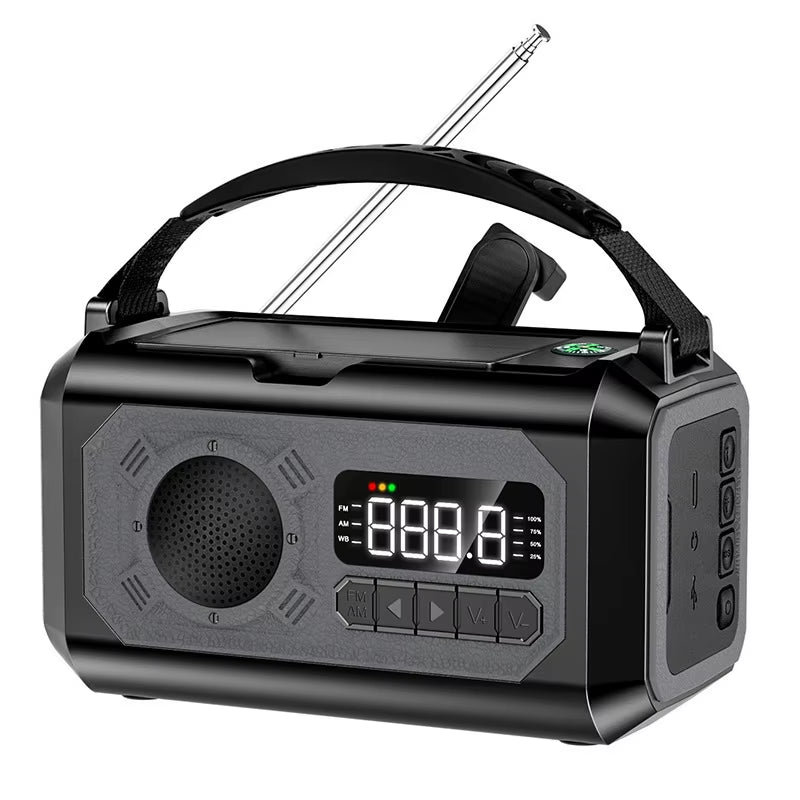 12000Mah Emergency Radio Multifunction Radio Hand Crank Solar AM/FM/NOAA Weather Radios with LED Flashlight Power Bank Charger